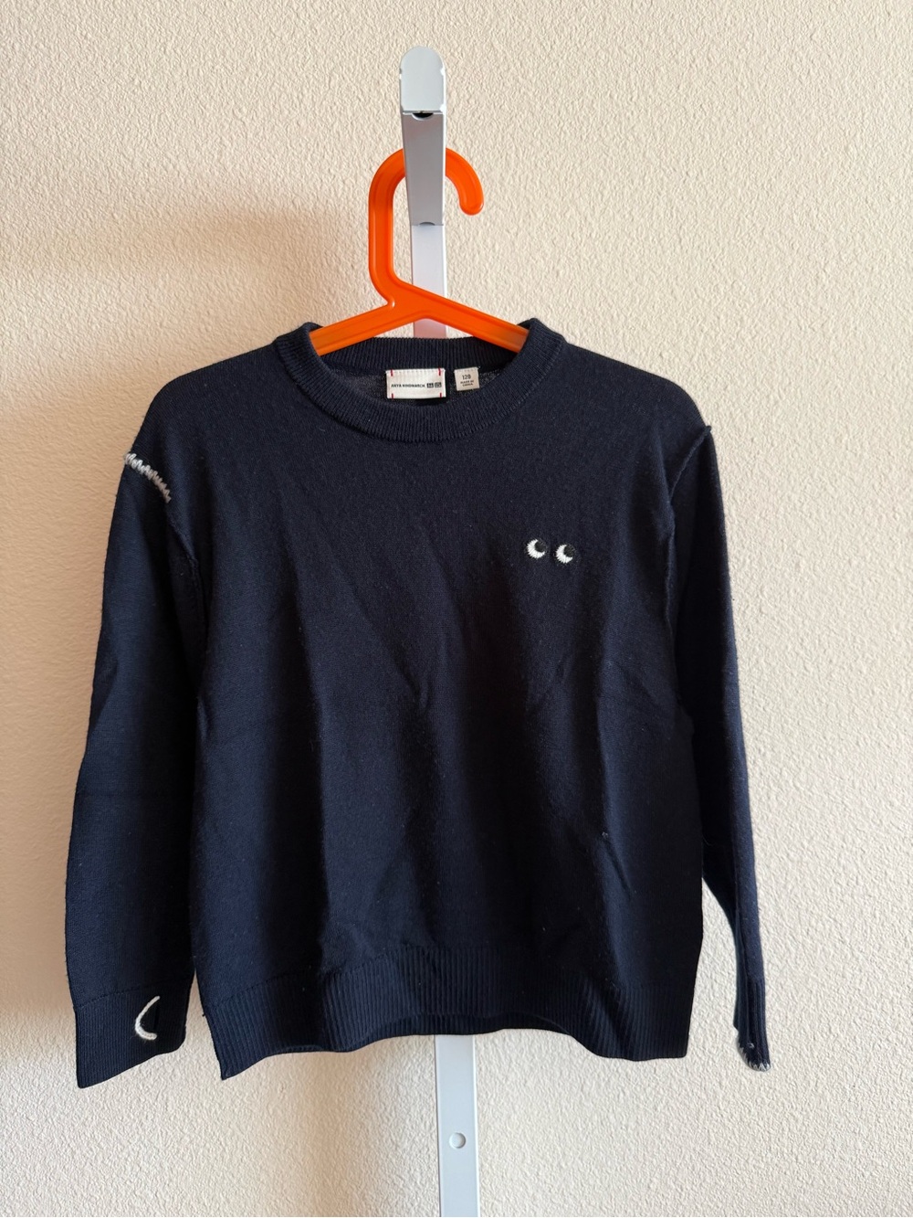 Uniqlo X Anya Hindmarch Navy Crewneck Sweater with Eye Motiff